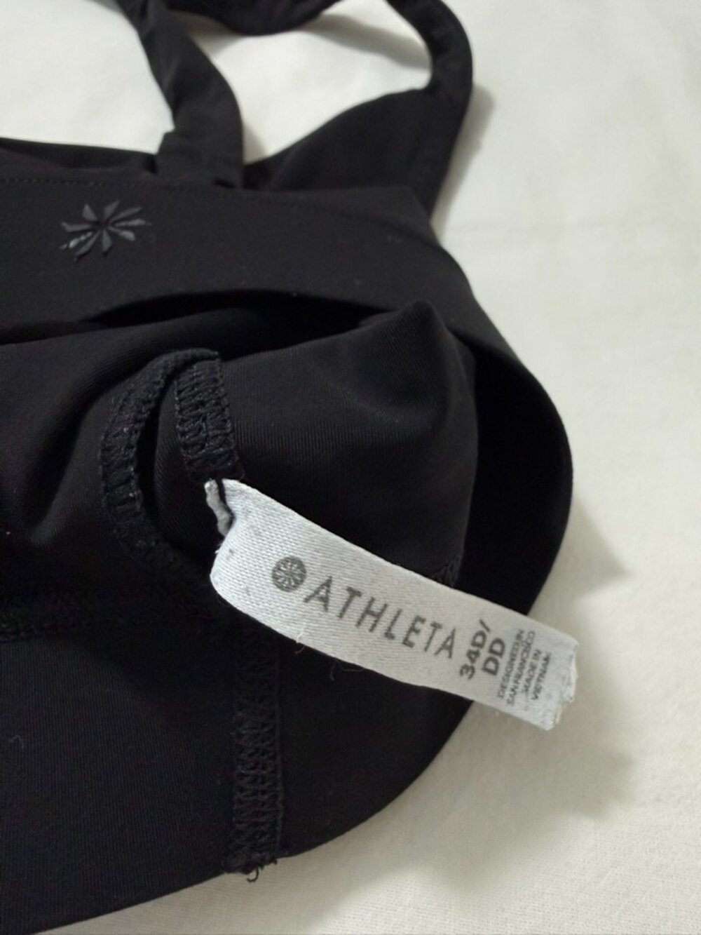 Athleta Black Racerback Sports Bra Size 34DD - Picture 4 of 5